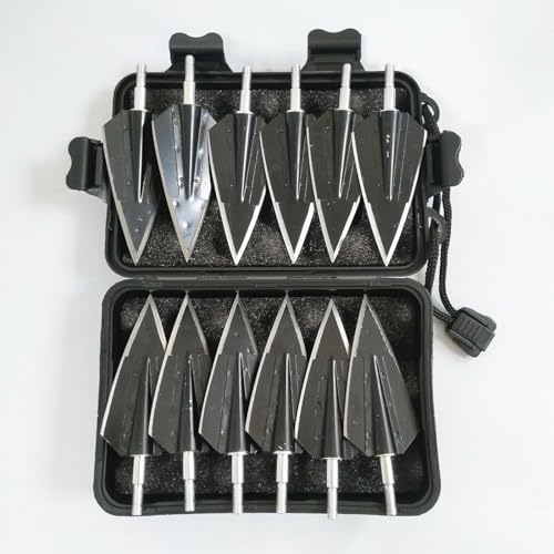 e5e10 Archery Hunting 150 Grain Broadheads Screw-in Cutting Blade Arrow Tips for Recurve Bow and Compound Bow Crossbow-Compatible12pcs (Dhl-hs12pcs-NEW)