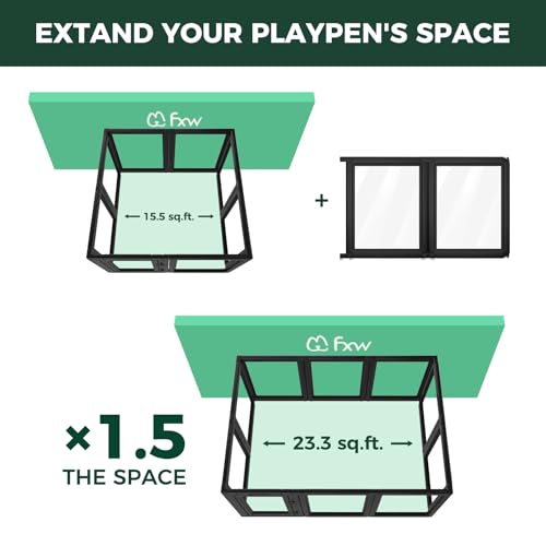 Image of FXW AuraSpace Acrylic Indoor Dog Playpen for Small and Medium Dogs, 30 inch, 2 Panels, Black