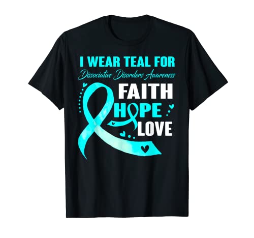Photo de Cadeau de sensibilisation aux troubles dissociatifs I Wear Teal For Dissociative Disorders T-Shirt