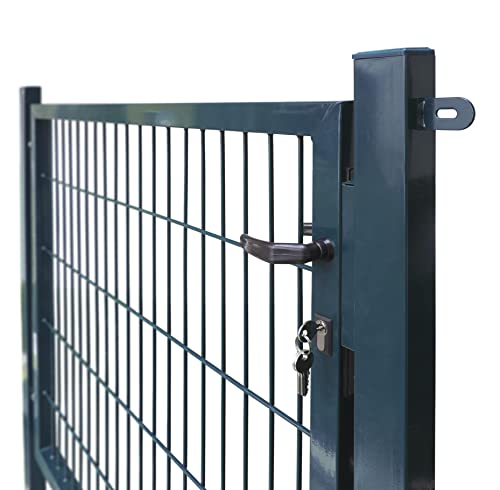 Arvotec Gartentor Easy (kein ausrichten der Pfosten notwendig durch Querverbindung !), BxH 1000 x 800 mm, anthrazit - Tor für Doppelstabmattenzaun - komplett mit Pfosten, Montagematerial & Schloss