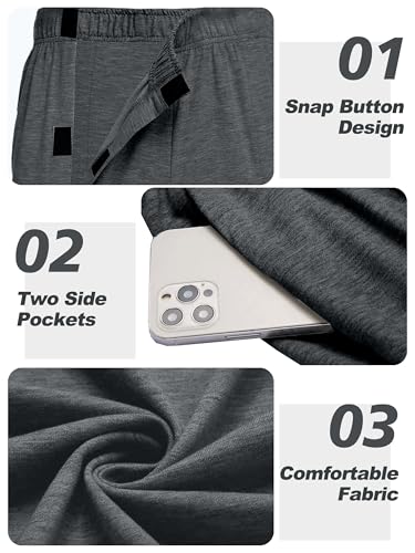 Image of Deyeek Men's Tear Away Pants 2 Side Full Open Bottom Sweatpants Loose Fit Casual Adaptive Post Surgery Pants with Pockets