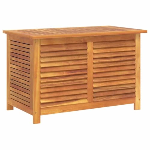 vidaXL Caja de Almacenaje de Jardín, Baúl con Tapa para Juguetes Cojines, Arcón de Ordenación, Mueble para Patio Terraza, Madera Maciza de Acacia