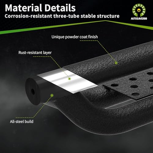 Estribos laterales para Tacoma 2024-2026 Negro acero carbono miniatura 2