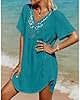 SimpleFun Women Swimsuit Coverup V Neck Chiffon Ba... #1