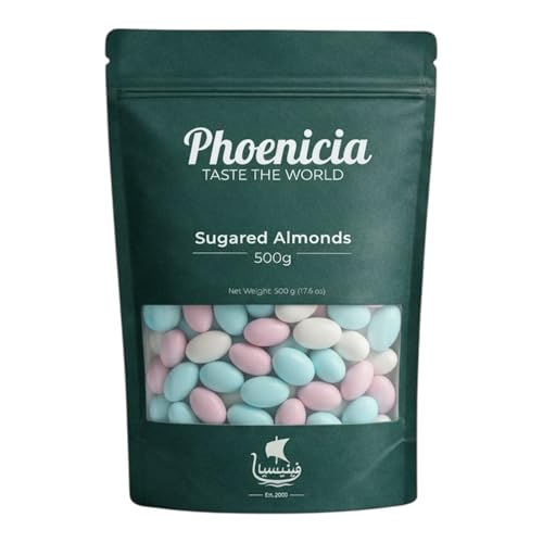 Phoenicia Sugared Almonds 500g | Crunchy Sugar-Coated Almonds | Sweet Nut Snack & Party Treat | Perfect for Sharing Gifting & Celebrations