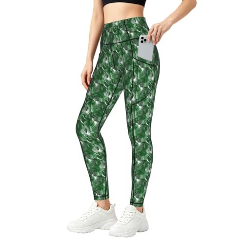 Pantalon de yoga ample pour femme à motif feuilles de palmier