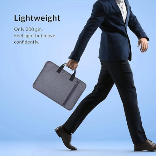 Image of Laptop Sleeve Bag 15.6 Inch with Carry Handle & Front Zipper Pocket - Water Resistant Laptop Carrying Case Computer Sleeve Compatible with HP Dell Lenovo Asus Acer Notebook for Men & Women Grey