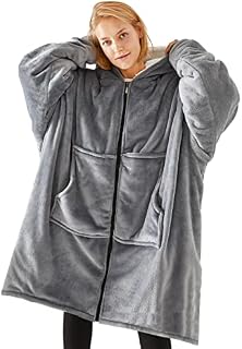 Tolumo Hoodie Blanket Oversized Ultra Soft Plush Sherpa Fleece Wearable Warm Throw Blanket Cosy Giant Sweatshirt
