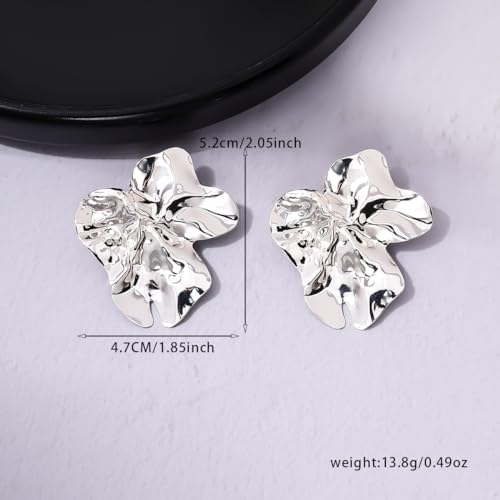 Large Chunky Gold Bang Statement Earrings for Women Unique Vintage Big Irregular Geometric Dangle Earrings Trendy Bold Mix Metal Earrings Prom Jewelry2