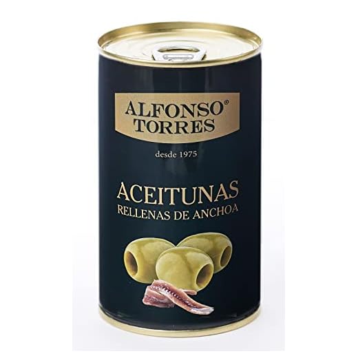 Aceitunas Verde Rellenas de Anchoa. 170 gramos. Alfonso Torres.