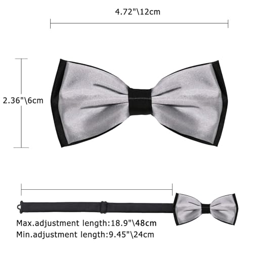 Image of LJBFNN Bow Ties for Men Pre Tied Mens Bow Tie, Adjustable Bowties Men Black and White Bow Tie for Wedding /Party /Casual
