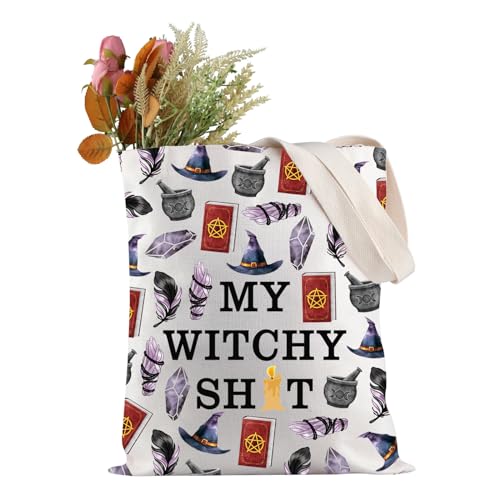 Sac fourre-tout My Witchy Shit en toile pour ranger vos courses