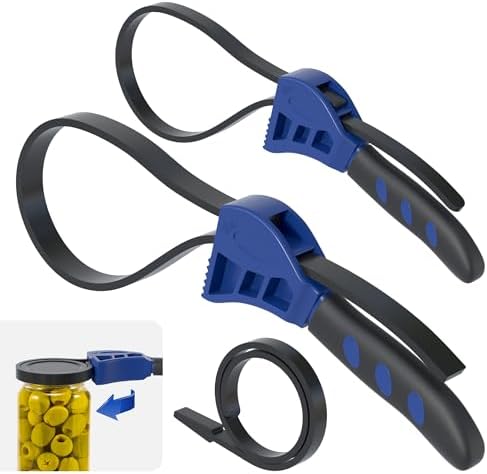 Upgraded Adjustable Rubber Strap Wrench Set, 2pcs - Max Diameter 4