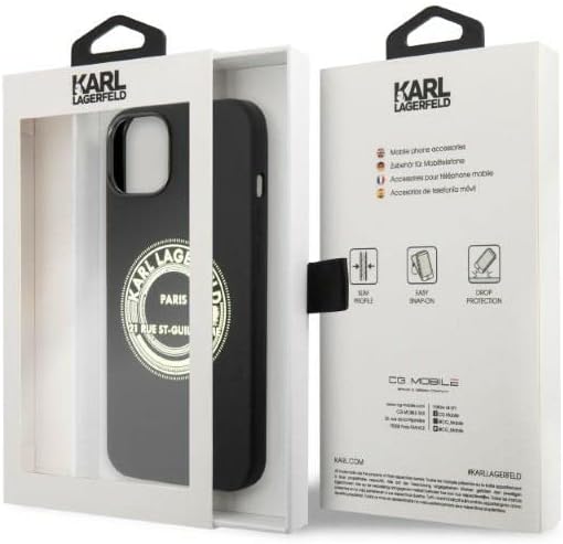 Karl Lagerfeld KLHCP14MSRSGRCK Case for iPhone 14 Plus 6.7 Inch Hard Case Black/Blue