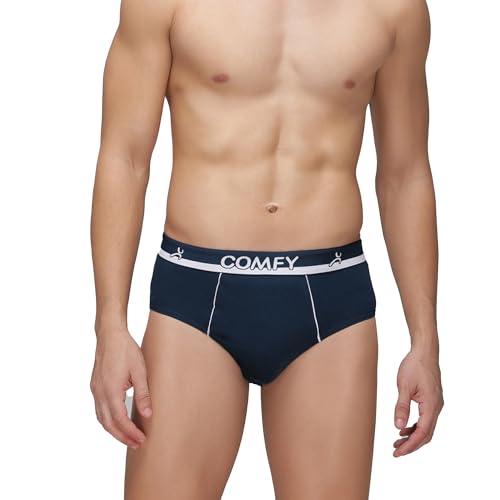 Image of Amul Comfy Men's Pure Cotton Multi Color Brief Pack of 4 (Assorted Colour May Vary)