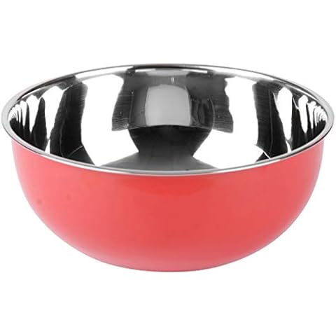 Red Stainless Steel Salad Mixing Bowl Cover