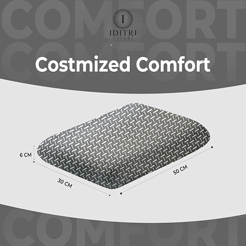 Image of Grey Ergonomic Pillow, 50x30x6 cm Memory Foam Cervical Contour for Neck Pain, Breathable Jacquard Outer Case, Orthopedic Sleeping Bedding for Side Sleeper and Shoulder Comfort