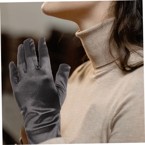 Homoyoyo Pack Women's Long Satin Gloves for Wedding Formal Party Banquet Tea Party Church Events3