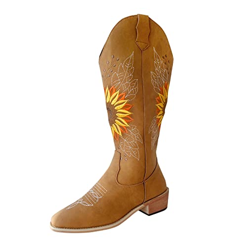 Bottes tendance pour femme avec broderie sophistiquée haut de gamme