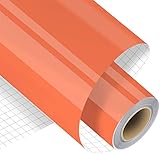 Madlie Orange Permanent Adhesive Vinyl Roll - 12' x 15 FT Premium Permanent Vinyl for Craft，Signs, Scrapbooking,and Other Craft Cutters.