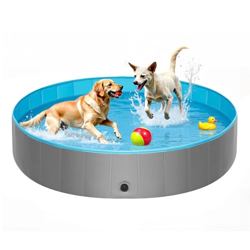 EUGAD Hundepool, Faltbare Hundeplanschbecken für Große Kleine Hund 140x30cm Hunde Planschbecken,Faltbarer Dog Pool, PVC Anti-Rutsch Hundepool, Sommertage Planschbecken Wasserspielzeug