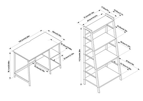Signature Design By Ashley Soho Modern Home Office Desk & 4-Shelf Bookcase Set, Reclaimed Wood #TOP3