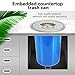 Rubbish Bins,Trash Can with Lid, Countertop Built-in Garbage Can Round Brushed Stainless Steel,All with Cover Trash Bin for Kitchen/Blue/S/Blue/s