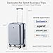 Hanke Grace Expandable Carry On Luggage with Wheels Airline Approved Hard Shell Suitcases with Front Pocket，Top Opening Luggage with TSA Lock for Short Business Travel, Grey.
