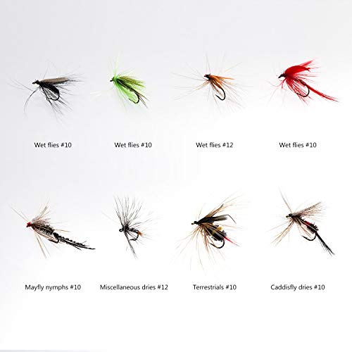 BASSDASH Fly Fishing Flies Kit Fly Assortment Trout Bass Fishing with Fly Box, 36/64/72/76/80/96pcs with Dry/Wet Flies, Nymphs, Streamers, Popper - Image 5