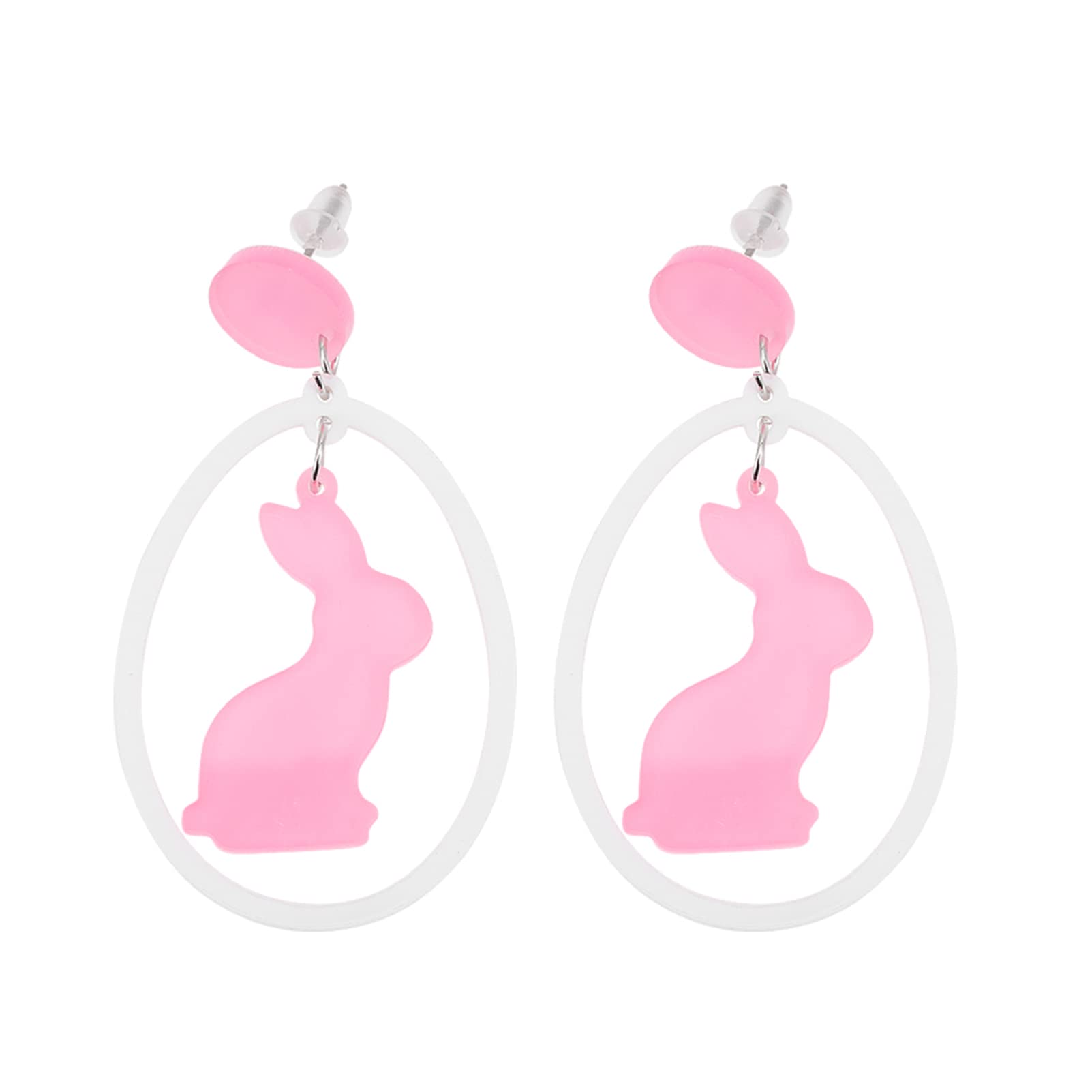 Boucles d'oreilles lapin de Pâques légères anti-irritation pour fille