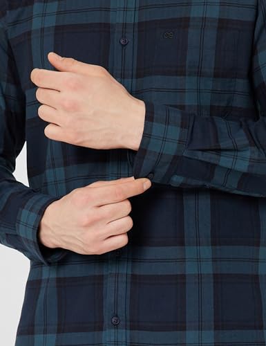 Image of Peter England Men's Checkered Cotton Shirt | Smart Casual | Full Sleeves