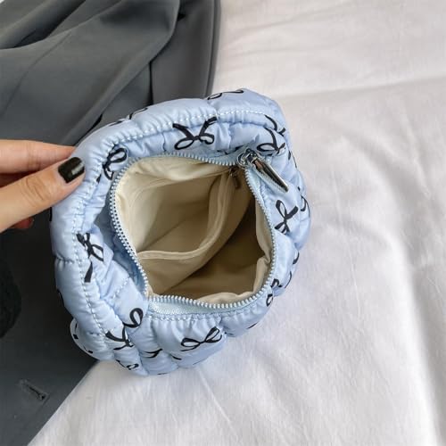 Image of Quilted MINI Handbag and Purses Women Puffer Nylon Hobo Cotton Padded Purse Work Travel Lightweight