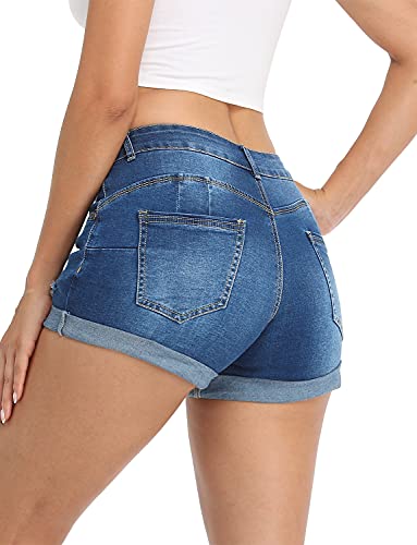 Image of MODARANI Denim Shorts for Women Distressed Jean Shorts Ripped Summer Hot Short