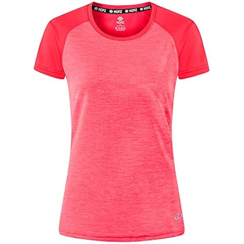 MoFiz Women's Sport Tee Shirts Workout Short Sleeve Shirts Quick Dry Yoga Gym Top Orange 02 Size M Cover
