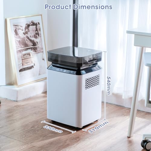 Katenpo Deshumidificador Profesional Eléctrico Industrial: 80L/Día Potente Compresor Bomba con Tubo de Desagüe Portátil para Casa/Baño/Garaje/Oficina/Trastero/Sótano - Grandes Superficies de 170㎡ - imagen 8