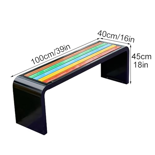 Banc d'extérieur en métal étanche style Art déco multicolore moderne