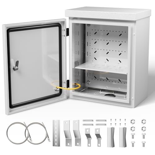Steel Electrical Box, 16"x12"x6" Steel Enclosure, IP67 Waterproof...