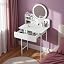 1 Drawer, Round Lighted Mirror