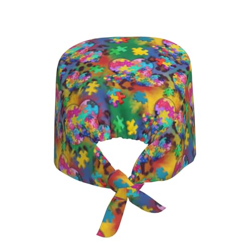 Image of Working Cap Scrub Cap with Sweatband Adjustable Unisex Tie Back Hat for Cleaning Farm Nursing
