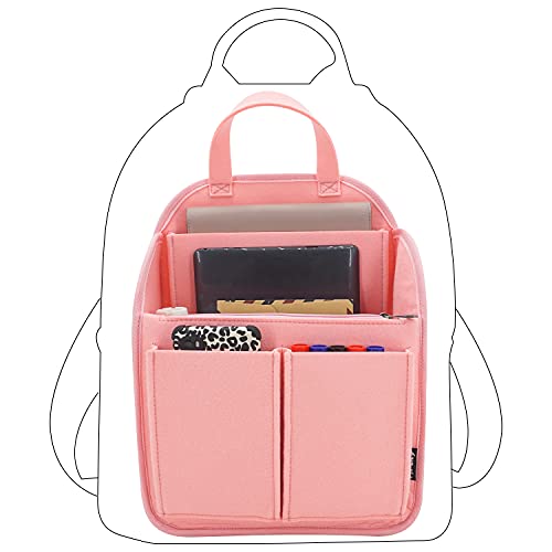 Hifelty Backpack Organizer Insert, Felt Travel Rucksack Handbag Tote Purse Insert With Zipper, Large Divider Laptop Shoulder Bag Diaper Bag Storage Organizer For Men Women (Pink) #TOP5