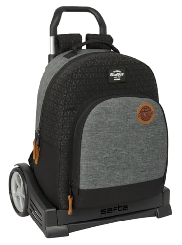 SAFTA BLACKFIT8 Old School - Mochila Escolar, Espalda Ergonómica, con Carro Evolution, Ideal para Niños de Diferentes Edades, Cómoda y Versátil, Calidad y Resistencia, 32x15x42 cm
