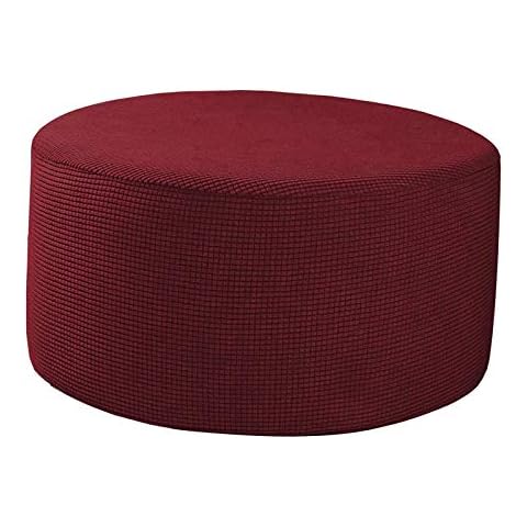 PerfK Round Pouffe Cover, Wine Red Cover