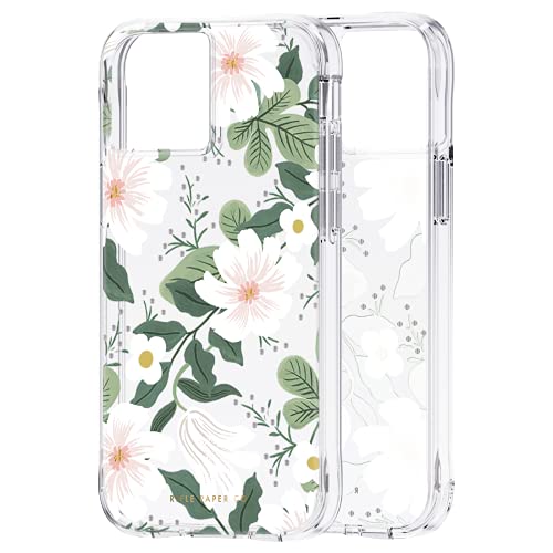 Image of Rifle Paper Co. iPhone 13 Mini Case - 10ft Drop Protection with Wireless Charging - Luxury Floral 5.4 inch Cute Case for iPhone 13 Mini - Slim Lightweight, Anti Scratch, Shock Absorbing Materials - Willow