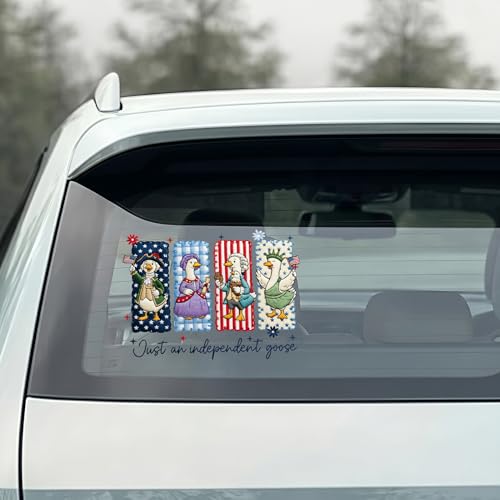 Image of Funny 4th of July Goose Patriotic Car Decal