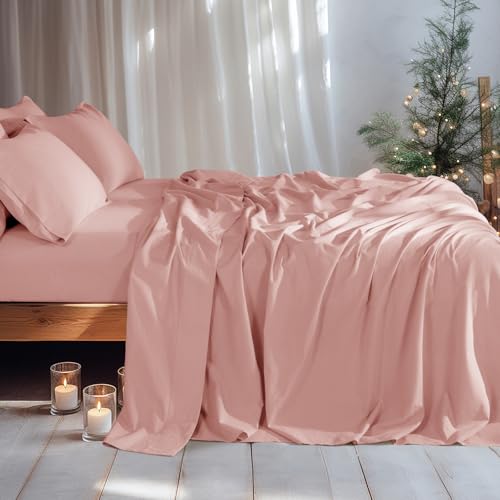 Image of LBRO2M 100% French Pure Linen Sheet Set 6Pcs, 16 inch Deep Pocket Full Size