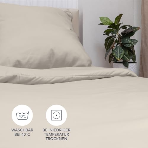 Dreamzie - Bettwäsche 140x200 + 1 Kissenbezug 65x65cm - Beige – Ansicht 5