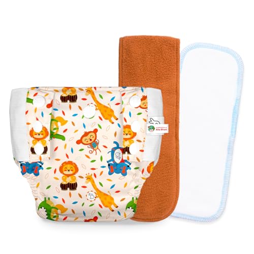 Image of SuperBottoms UNO Pull-up Pant Style Diaper with Universal Booster Pad | Cloth Diaper for Babies | Reusable, No Tapes, Easy to Wear, Designed for Active Little Ones | 3M - 3Y