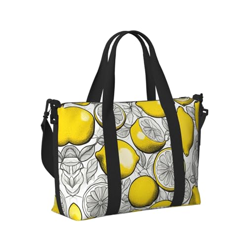 Lemon Fruit Pattern Print Travel Duffle Bags Weekender Overnight Bags For Business Family Trip3