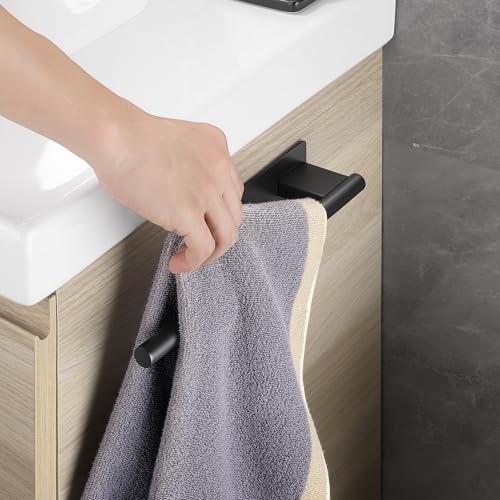 Miniatura 2 de Toalleros de Baño sin Taladro,Toallero Adhesivo Mate Acero Inoxidable Accesorios sin Taladro para Baño y Cocina 28CM,Negro
