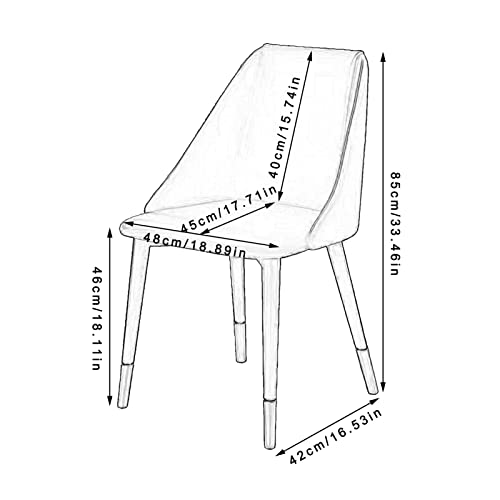 SJIALEN Modern Kitchen Dining Chairs Set of 2, for Office Lounge Bedroom Carbon Steel Legs PU Leather High Back Padded Soft Seat Kitchen Chair (Color : Blue, Size : 48x42x85cm)